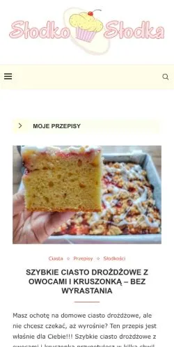 Aperçu du site Słodko-Słodka, média de Pologne pour articles sponsorisés