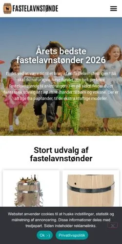 Anteprima del sito Fastelavnstønde, media di Danimarca per articoli sponsorizzati