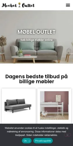 Podgląd witryny Møbel Outlet, medium z kraju Dania do artykułów sponsorowanych
