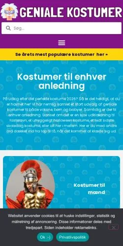 Podgląd witryny Geniale Kostumer, medium z kraju Dania do artykułów sponsorowanych