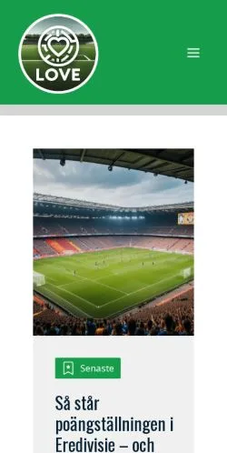 Podgląd witryny Lovesport, medium z kraju Szwecja do artykułów sponsorowanych