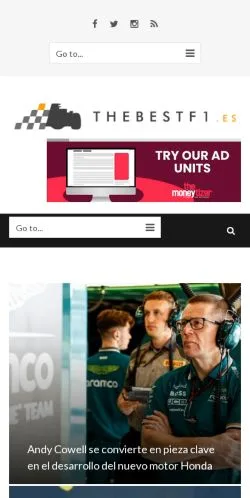 Anteprima del sito TheBestF1, media di Spagna per articoli sponsorizzati