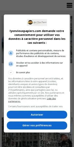 Anteprima del sito Lyon Vieux Papiers, media di Francia per articoli sponsorizzati