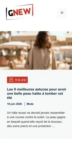 Pré-visualização do site Gnew, meio de França para artigos patrocinados