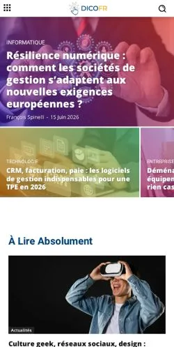 スポンサード記事向けのフランスメディア、Dicofrのサイトプレビュー
