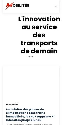 Anteprima del sito Mobilicités, media di Francia per articoli sponsorizzati