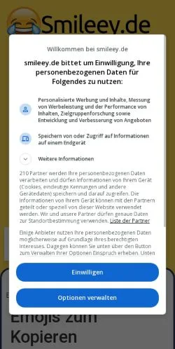 Podgląd witryny Emojis Zum Kopieren, medium z kraju Niemcy do artykułów sponsorowanych