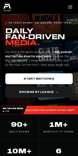 Forhåndsvisning av nettstedet Fan Arch, medium fra USA for sponsede artikler