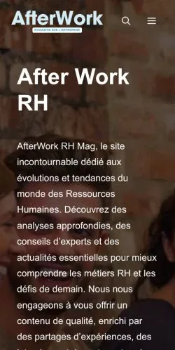 Forhåndsvisning av nettstedet AfterWork RH, medium fra Frankrike for sponsede artikler