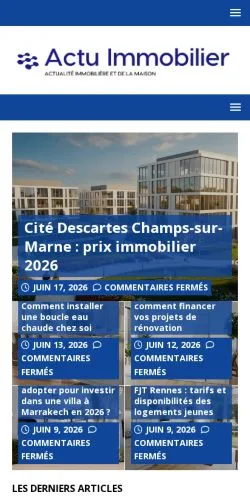 Anteprima del sito Actu-Immobilier.net, media di Francia per articoli sponsorizzati