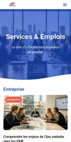 スポンサード記事向けのフランスメディア、Services et emploisのサイトプレビュー