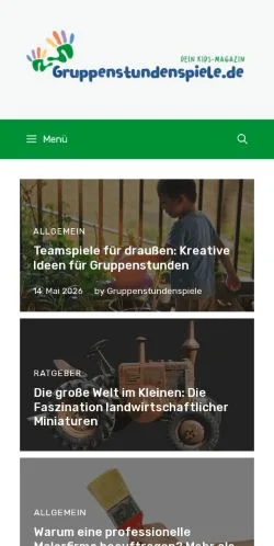 Anteprima del sito Gruppenstundenspiele Kids, media di Germania per articoli sponsorizzati