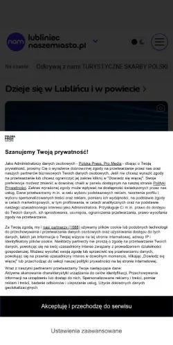 Podgląd witryny Lubliniec Nasze Miasto, medium z kraju Polska do artykułów sponsorowanych