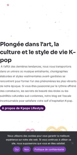 Anteprima del sito Kpop Lifestyle, media di Francia per articoli sponsorizzati