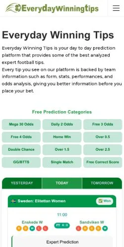 Podgląd witryny Everyday Winning Tips, medium z kraju Stany Zjednoczone do artykułów sponsorowanych