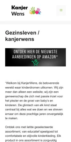 Anteprima del sito Kanjerwens, media di Paesi Bassi per articoli sponsorizzati