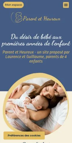 Anteprima del sito Parent Et Heureux, media di Francia per articoli sponsorizzati