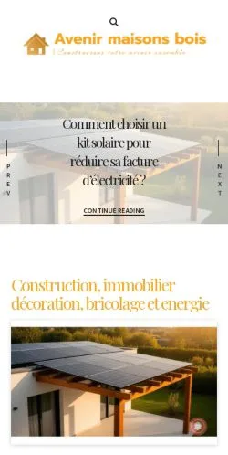 Anteprima del sito Avenir Maisons Bois, media di Francia per articoli sponsorizzati