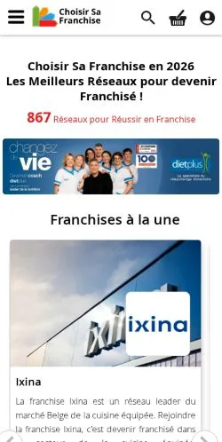 Anteprima del sito Choisir Sa Franchise, media di Francia per articoli sponsorizzati