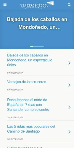 Anteprima del sito Viajeros Blog, media di Spagna per articoli sponsorizzati