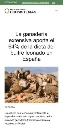 Anteprima del sito Restauracion de Ecosistemas, media di Spagna per articoli sponsorizzati