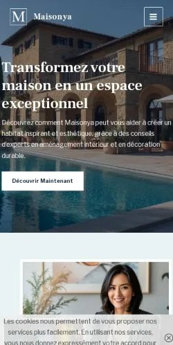 Voorbeeld van de site Maisonya, medium uit Frankrijk voor gesponsorde artikelen