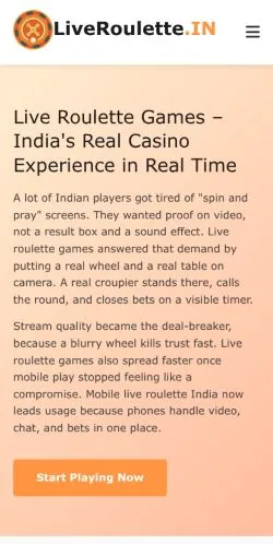 Preview of the Live Roulette India website, a media outlet in India for sponsored articles