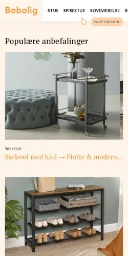 Aperçu du site Bobolig Livsstilsmagasin, média de Danemark pour articles sponsorisés