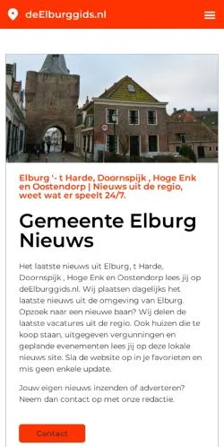 Anteprima del sito Elburg Laatste Nieuws, media di Paesi Bassi per articoli sponsorizzati