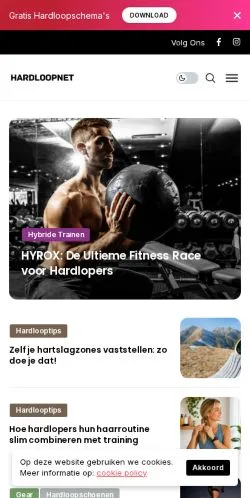 Podgląd witryny Hardloop, medium z kraju Holandia do artykułów sponsorowanych