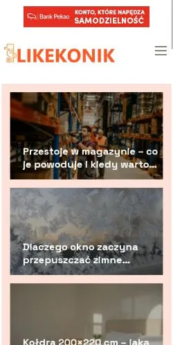 Anteprima del sito Likekonik, media di Polonia per articoli sponsorizzati