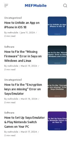 Aperçu du site MEFMobile, média de États-Unis pour articles sponsorisés