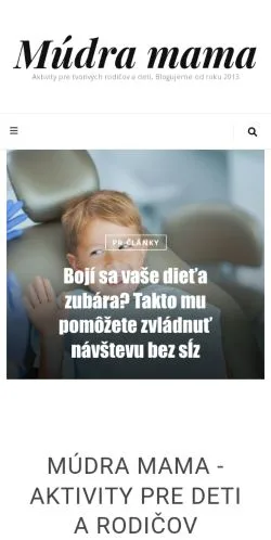 Anteprima del sito Múdra Mama, media di Slovacchia per articoli sponsorizzati