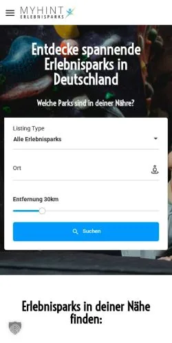Anteprima del sito Erlebnisparks Deutschland, media di Germania per articoli sponsorizzati