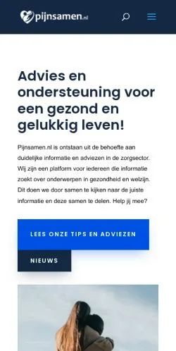Podgląd witryny Pijnsamen, medium z kraju Holandia do artykułów sponsorowanych