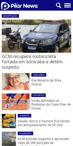 Anteprima del sito Pilar News, media di Brasile per articoli sponsorizzati
