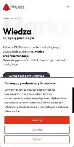 Anteprima del sito Reklama Dla Biznesu, media di Polonia per articoli sponsorizzati