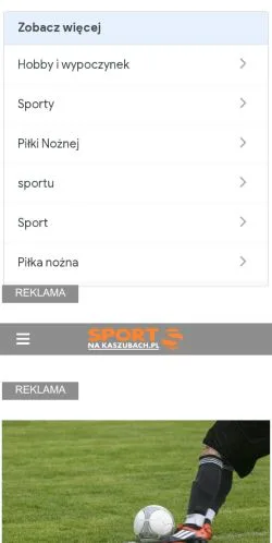 Pré-visualização do site Sport Na Kaszubach, meio de Polônia para artigos patrocinados