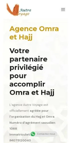 Anteprima del sito Autre Voyage, media di Francia per articoli sponsorizzati