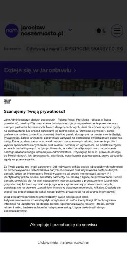 스폰서 기사용 폴란드 매체 Jarosław Nasze Miasto 사이트 미리보기