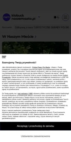 Anteprima del sito Kłobuck Nasze Miasto, media di Polonia per articoli sponsorizzati