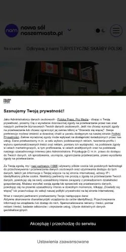 Vista previa del sitio Nowa Sól Nasze Miasto, medio de Polonia para artículos patrocinados