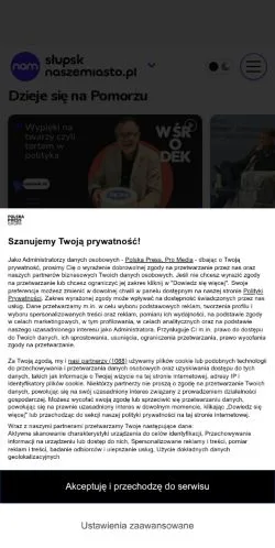 스폰서 기사용 폴란드 매체 Słupsk Nasze Miasto 사이트 미리보기