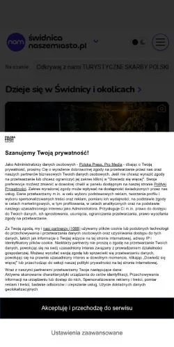 Anteprima del sito Świdnica Nasze Miasto, media di Polonia per articoli sponsorizzati