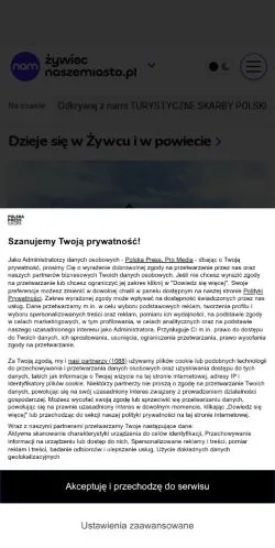 Anteprima del sito Żywiec Nasze Miasto, media di Polonia per articoli sponsorizzati