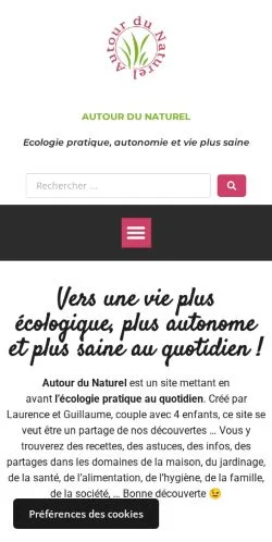 Podgląd witryny Autour Du Naturel, medium z kraju Francja do artykułów sponsorowanych