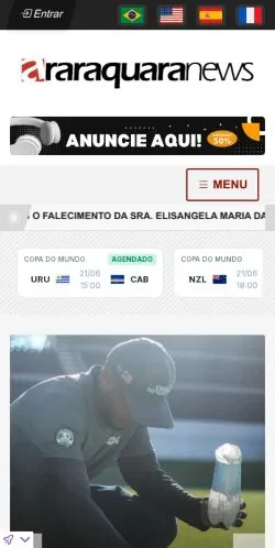 Anteprima del sito Araraquara News, media di Brasile per articoli sponsorizzati