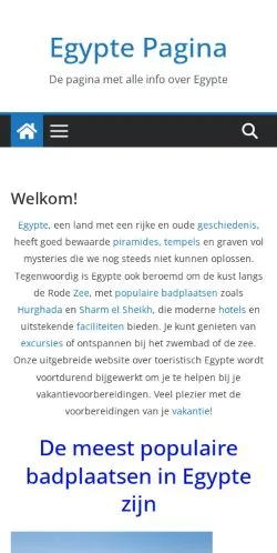 스폰서 기사용 네덜란드 매체 Egypte Pagina 사이트 미리보기