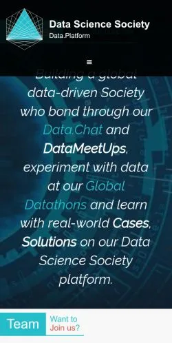 스폰서 기사용 영국 매체 Data Science Society 사이트 미리보기