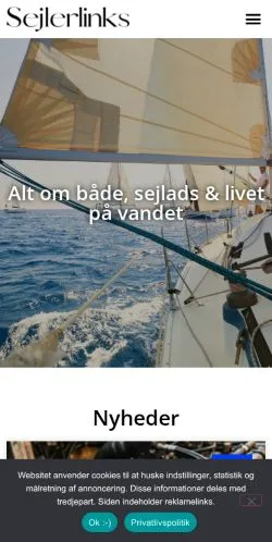 Anteprima del sito Sejlerlinks, media di Danimarca per articoli sponsorizzati